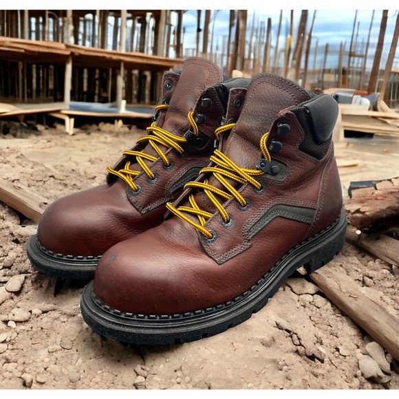 Red Wing 2226 USA Made DynaForce Steel Toe Brown Leather Work Boots Mens 7 EUC - Picture 4 of 12